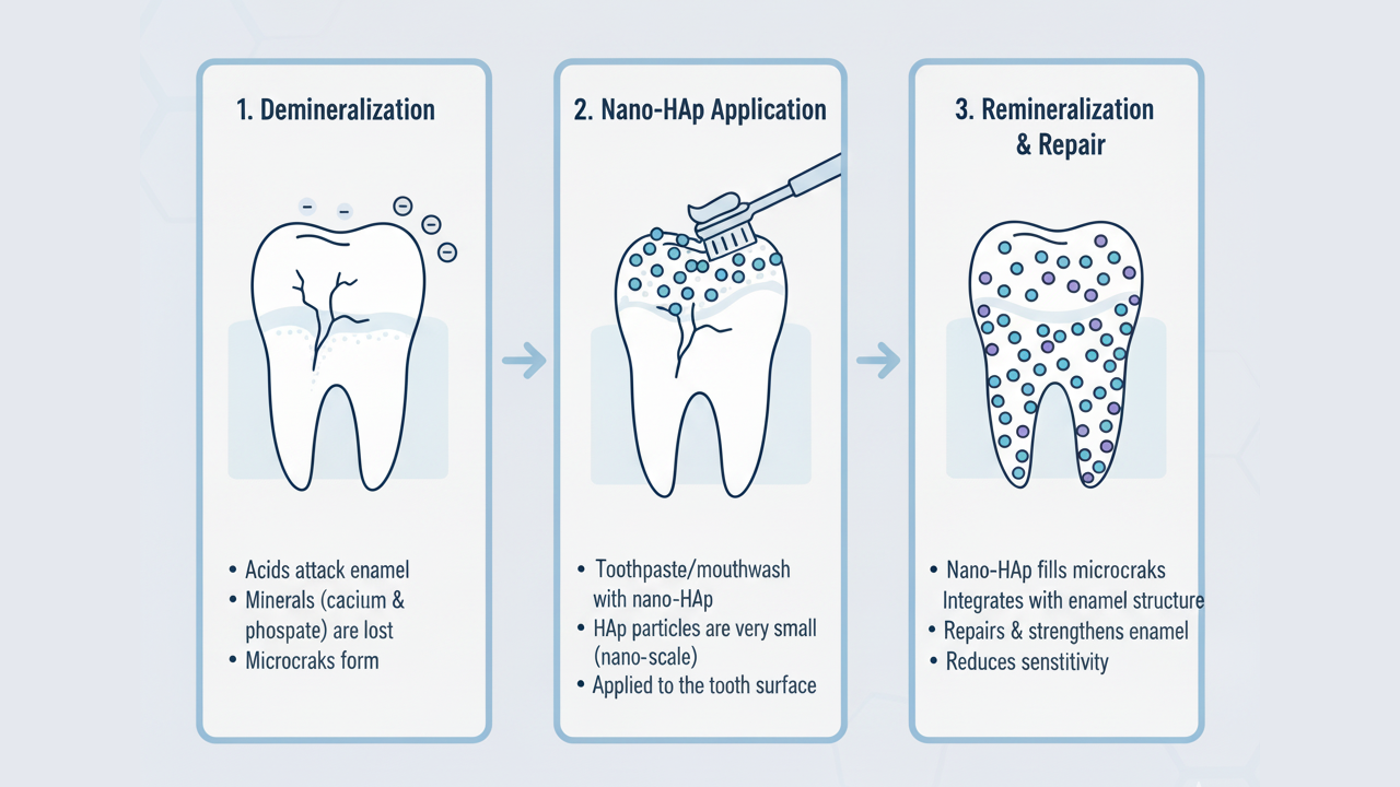 How Does Nano-hydroxyapatite Repair Enamel Microcracks?